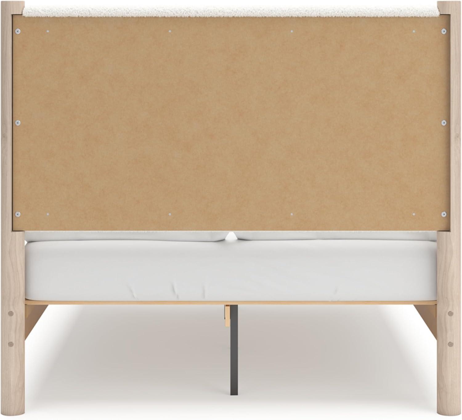 imageSignature Design by Ashley Cadmori Modern Queen Upholstered Platform Bed Foundation or Box Spring Not Needed Black amp WhiteTwotone