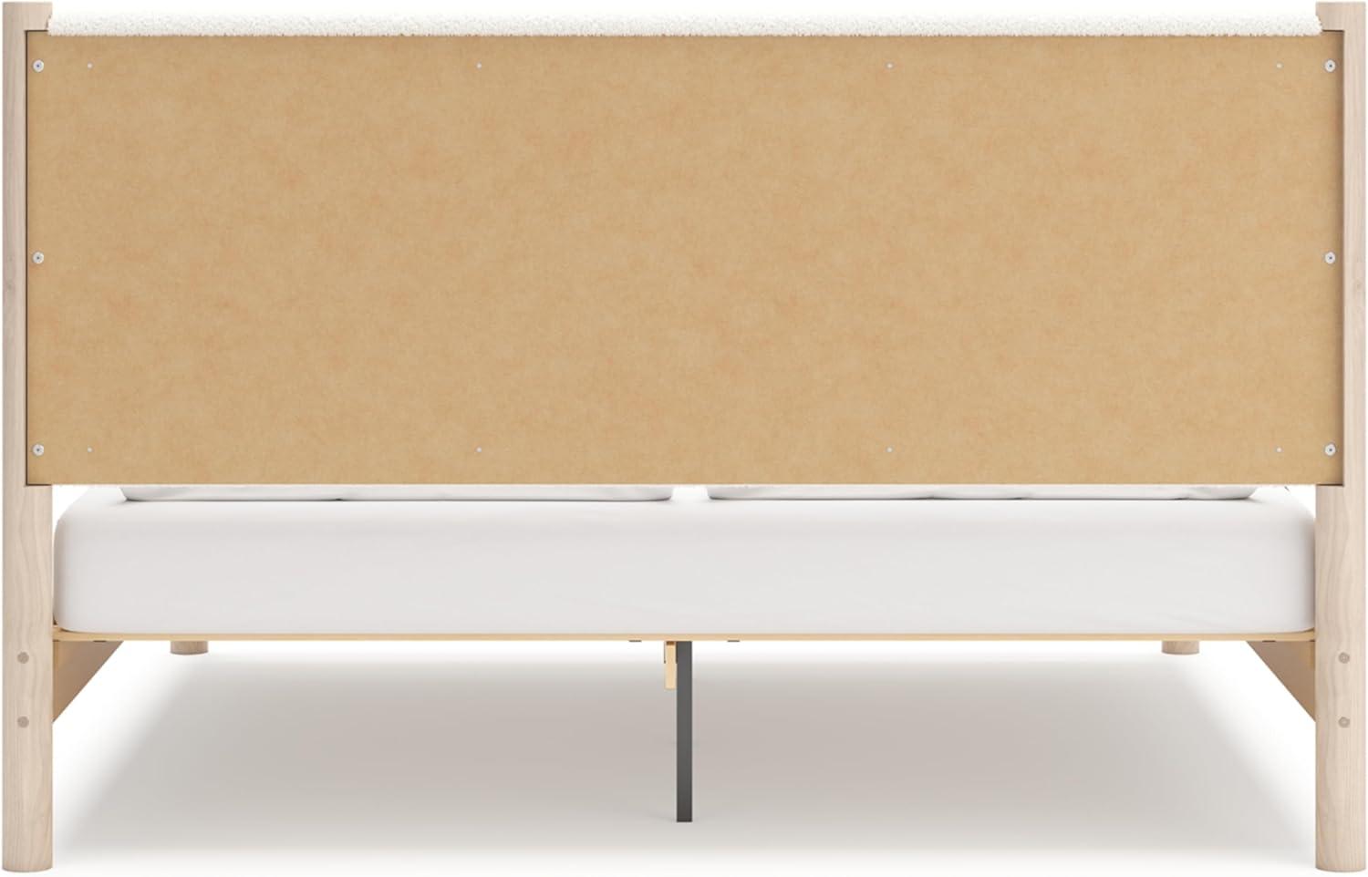 imageSignature Design by Ashley Cadmori Modern Queen Upholstered Platform Bed Foundation or Box Spring Not Needed Black amp WhiteTwotone