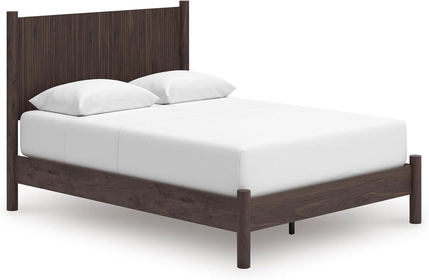 imageSignature Design by Ashley Cadmori Retro Panel Bed Foundation or Box Spring Needed King Dark BrownDark Brown