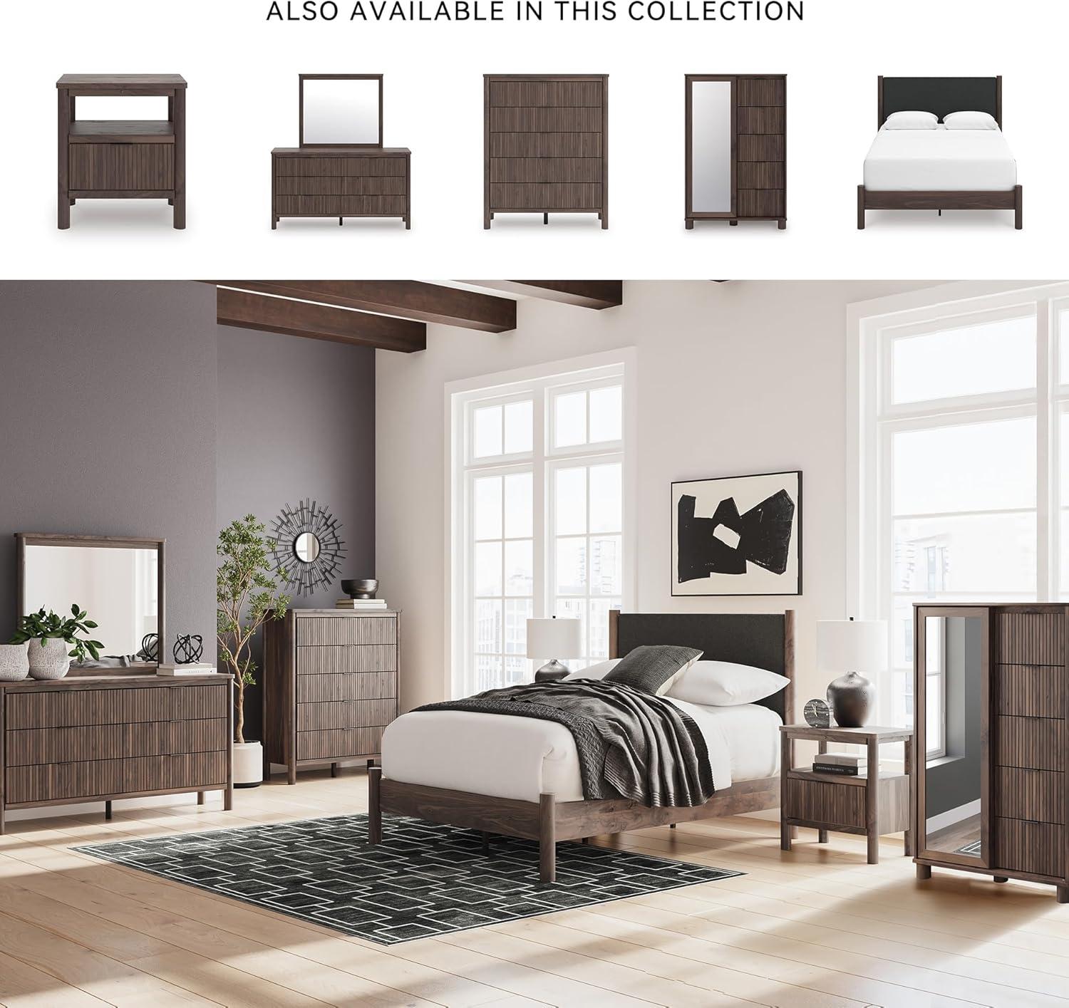 imageSignature Design by Ashley Cadmori Retro Panel Bed Foundation or Box Spring Needed King Dark BrownDark Brown