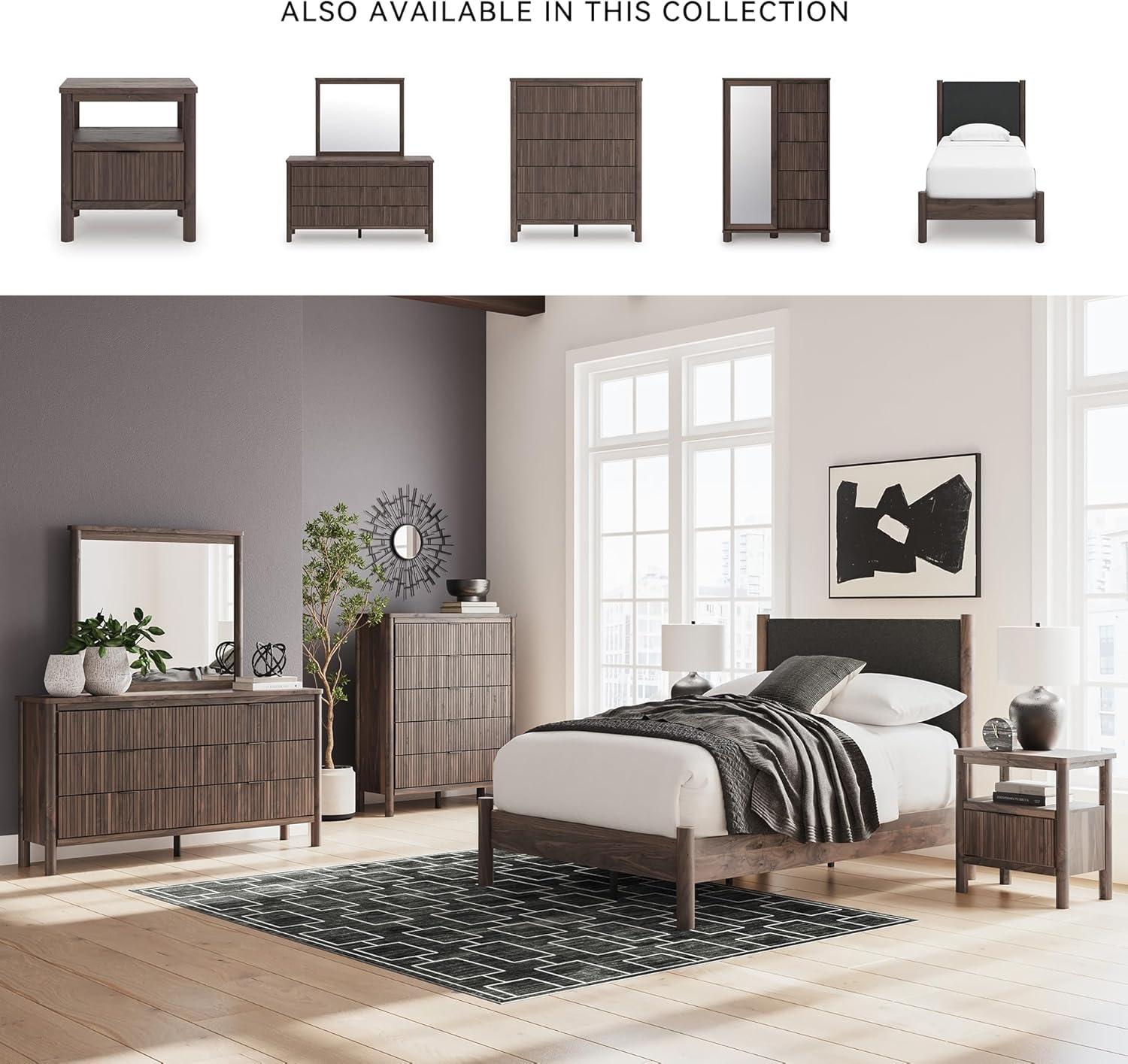 imageSignature Design by Ashley Cadmori Retro Panel Bed Foundation or Box Spring Needed King Dark BrownDark Brown
