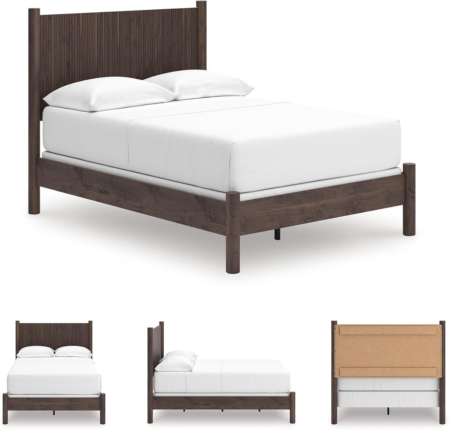 imageSignature Design by Ashley Cadmori Retro Panel Bed Foundation or Box Spring Needed King Dark BrownDark Brown