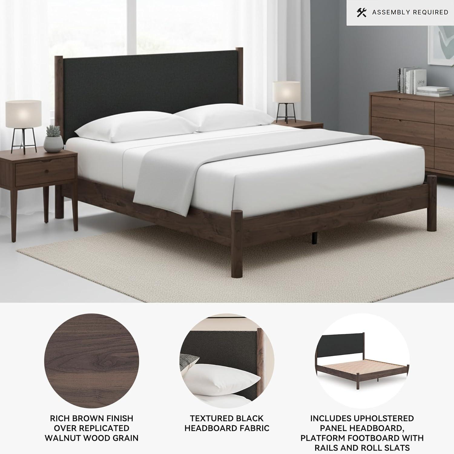 imageSignature Design by Ashley Cadmori Retro Panel Bed Foundation or Box Spring Needed King Dark BrownDark Brown