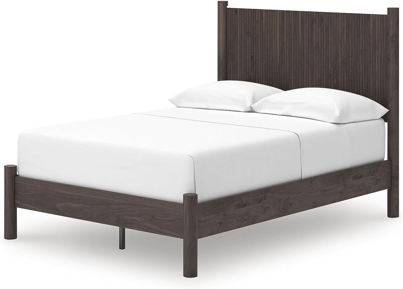 imageSignature Design by Ashley Cadmori Retro Panel Bed Foundation or Box Spring Needed King Dark BrownDark Brown