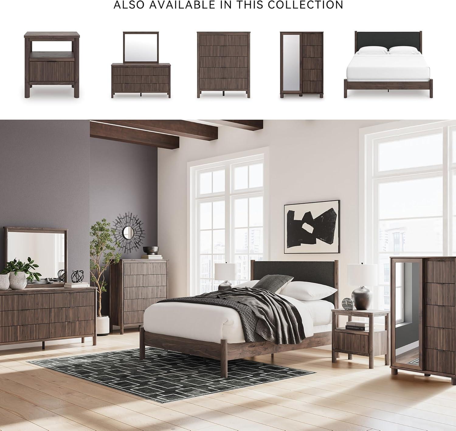 imageSignature Design by Ashley Cadmori Retro Panel Bed Foundation or Box Spring Needed King Dark BrownDark Brown