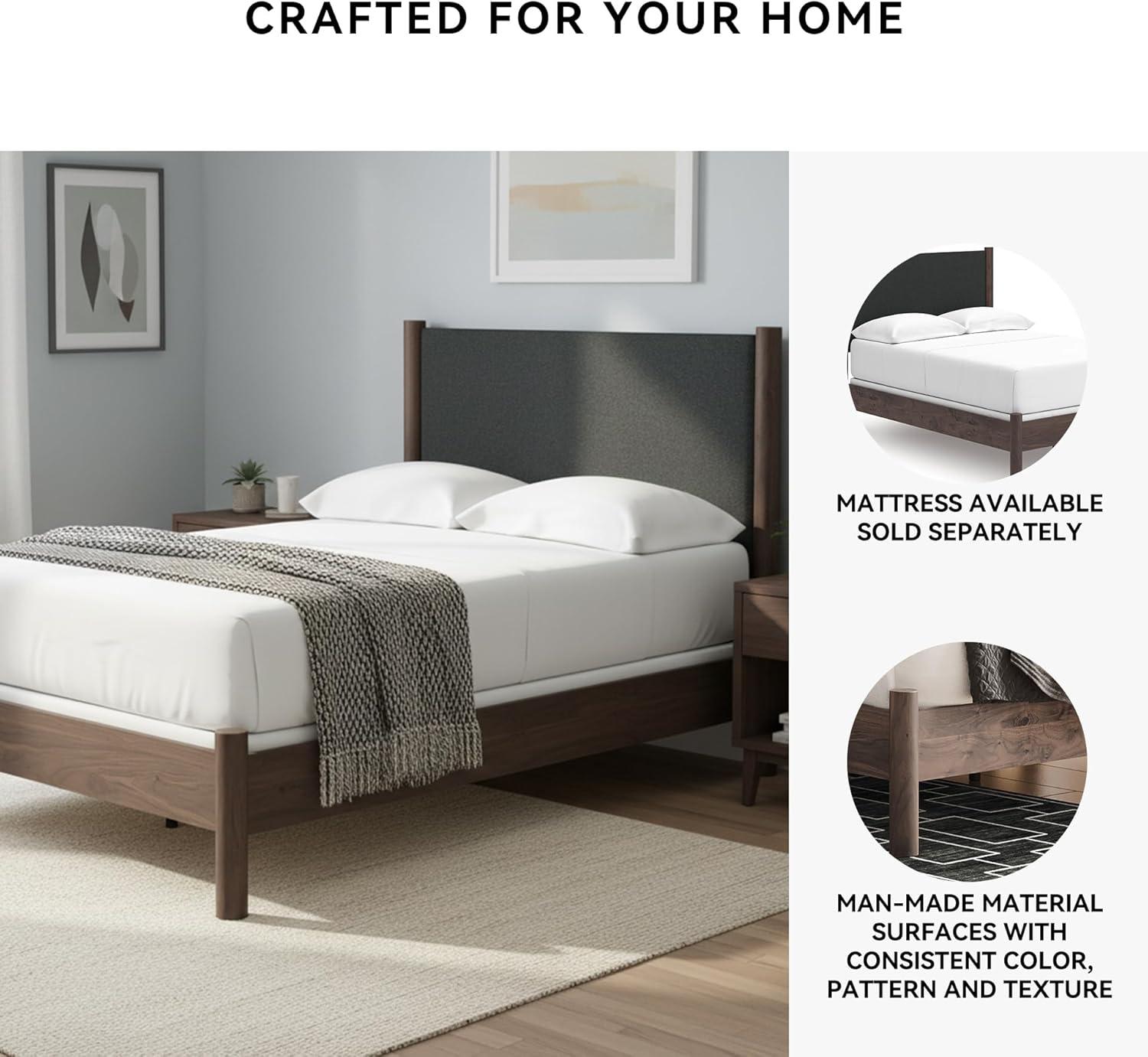 imageSignature Design by Ashley Cadmori Retro Panel Bed Foundation or Box Spring Needed King Dark BrownDark Brown