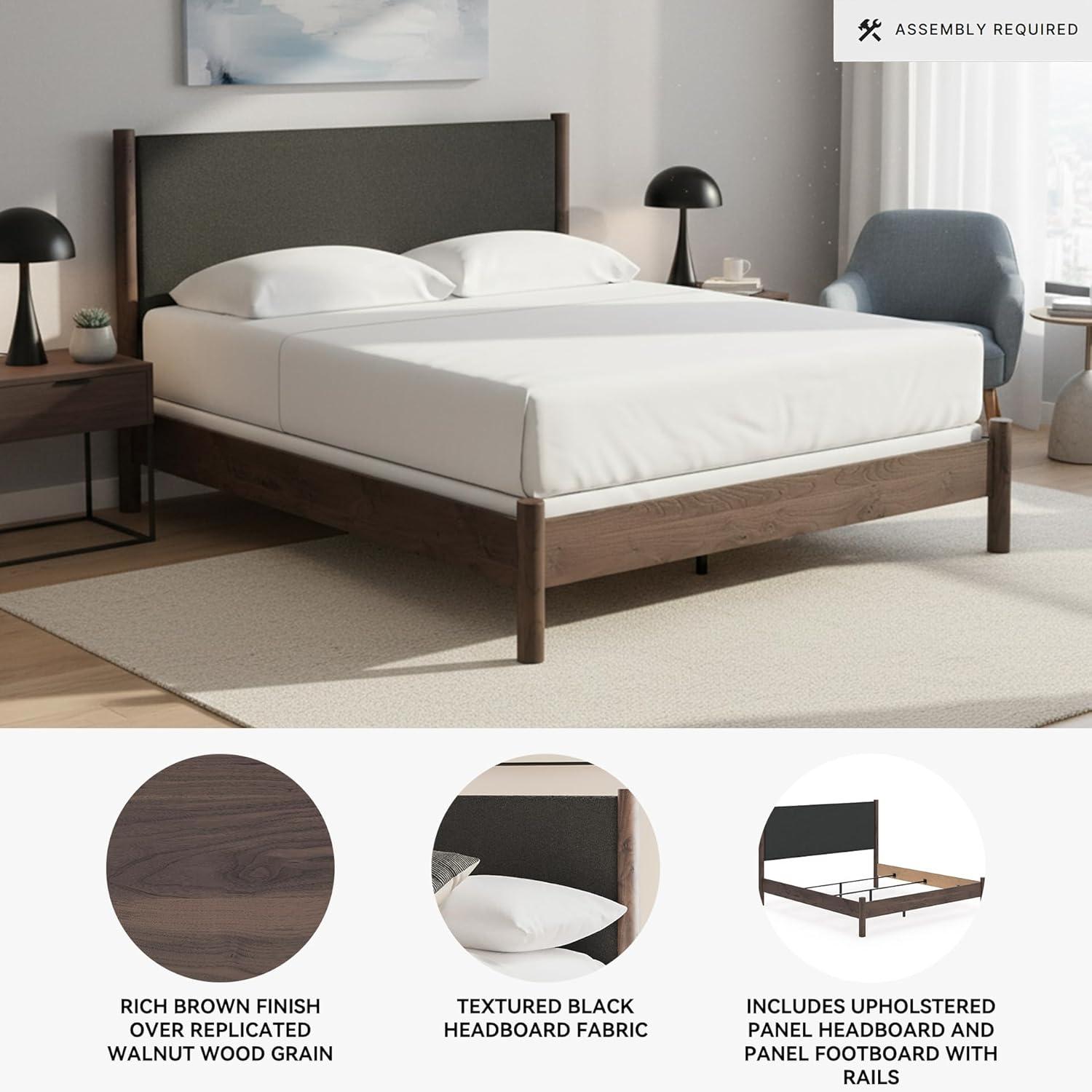 imageSignature Design by Ashley Cadmori Retro Panel Bed Foundation or Box Spring Needed King Dark BrownDark Brown