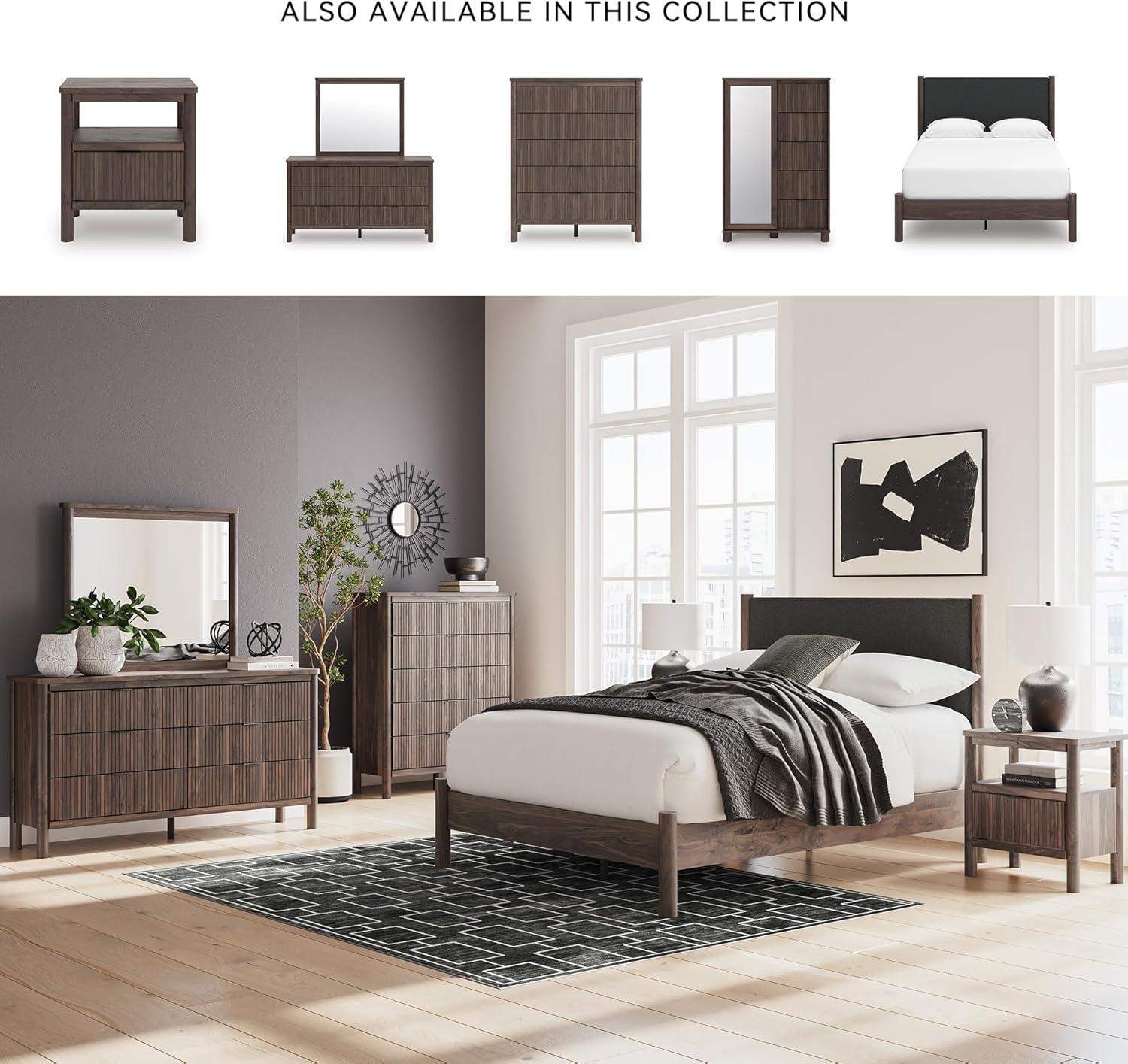 imageSignature Design by Ashley Cadmori Retro Panel Bed Foundation or Box Spring Needed King Dark BrownDark Brown