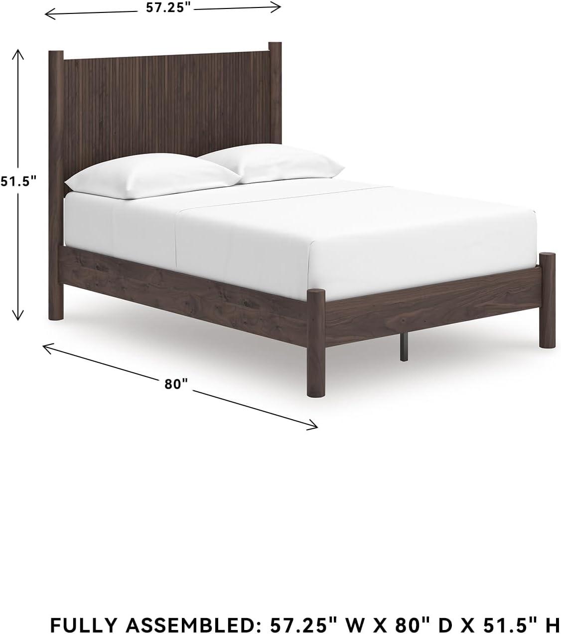 imageSignature Design by Ashley Cadmori Retro Panel Bed Foundation or Box Spring Needed King Dark BrownDark Brown