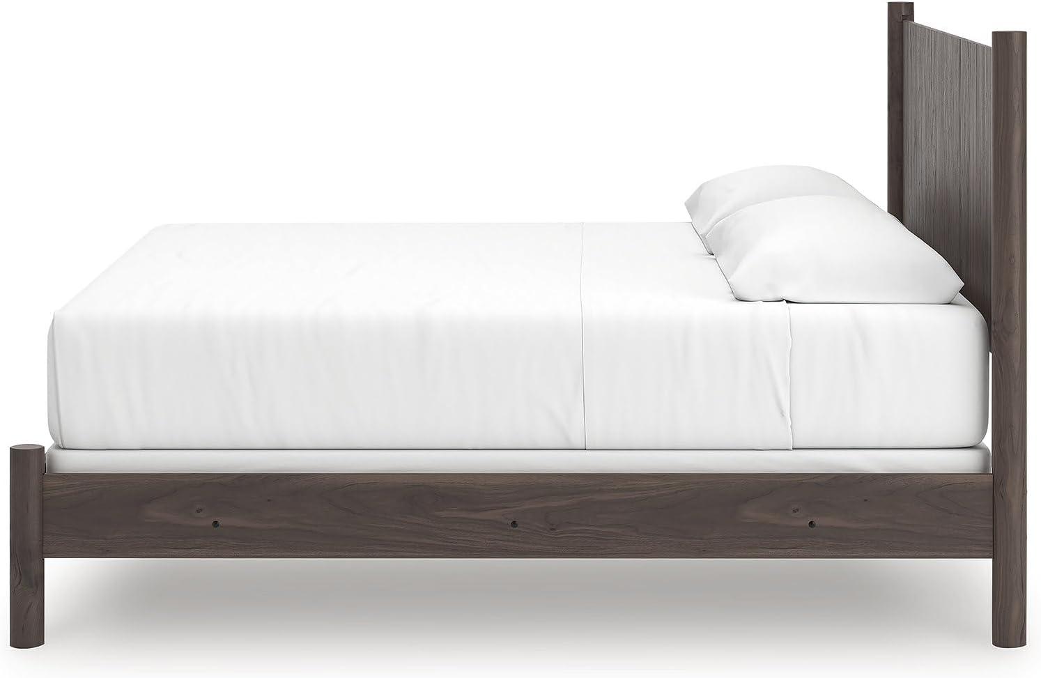 imageSignature Design by Ashley Cadmori Retro Panel Bed Foundation or Box Spring Needed King Dark BrownDark Brown