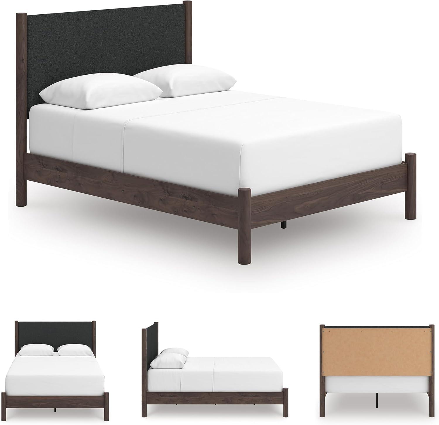 imageSignature Design by Ashley Cadmori Retro Panel Bed Foundation or Box Spring Needed King Dark BrownDark Brown