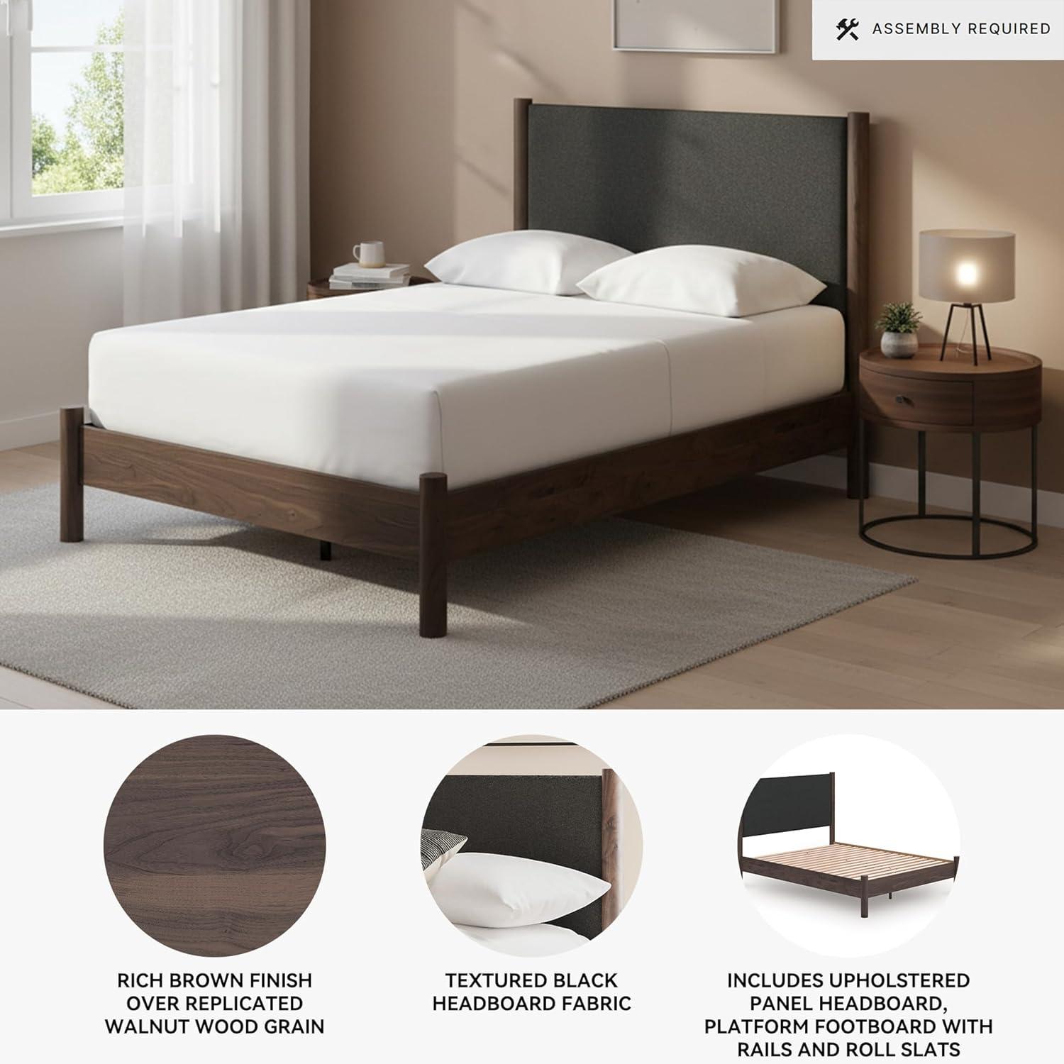 imageSignature Design by Ashley Cadmori Retro Panel Bed Foundation or Box Spring Needed King Dark BrownDark Brown