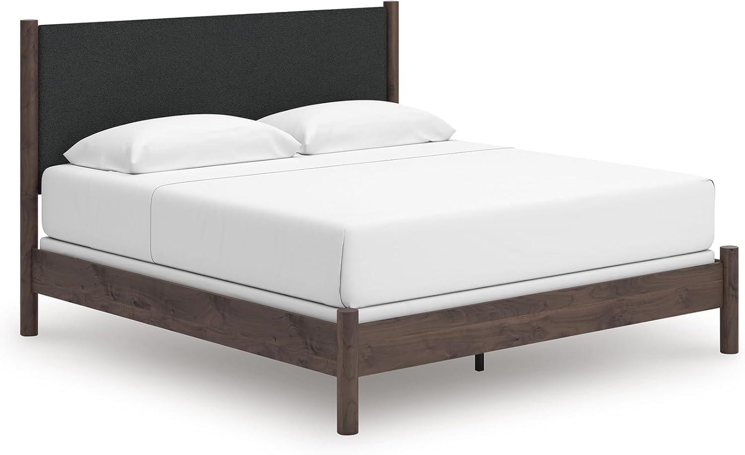 imageSignature Design by Ashley Cadmori Retro Panel Bed Foundation or Box Spring Needed King Dark BrownDark Brown
