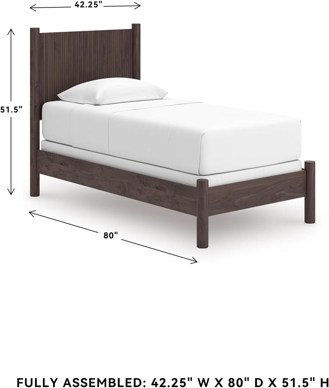 imageSignature Design by Ashley Cadmori Retro Panel Bed Foundation or Box Spring Needed King Dark BrownDark Brown