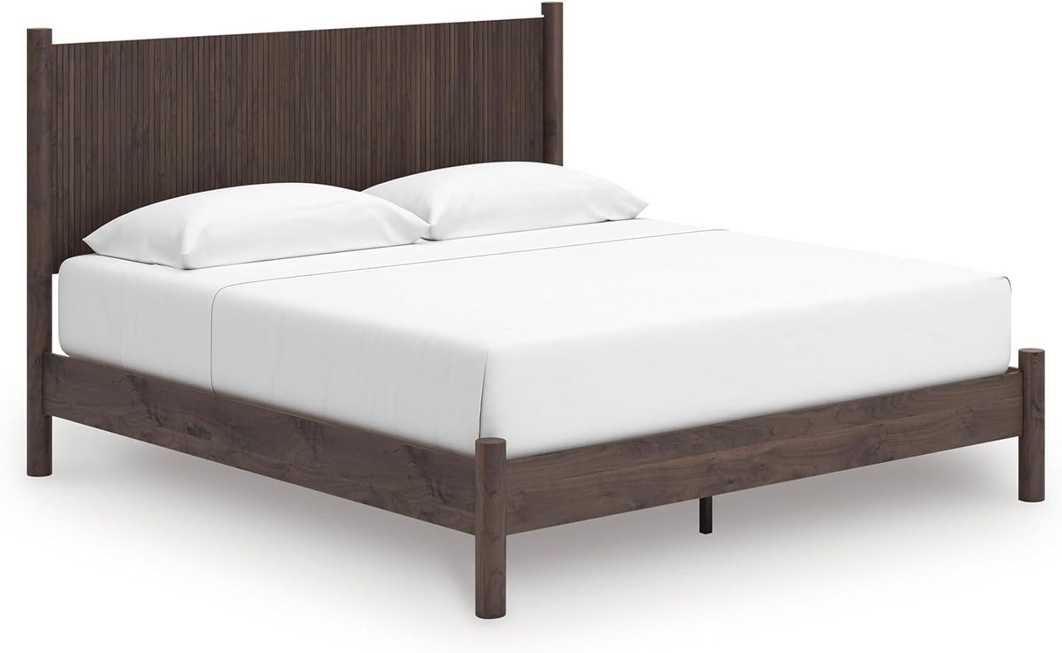 imageSignature Design by Ashley Cadmori Retro Panel Bed Foundation or Box Spring Needed King Dark BrownDark Brown