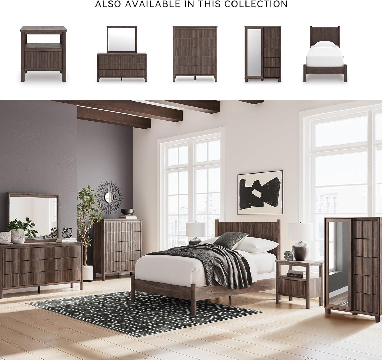 imageSignature Design by Ashley Cadmori Retro Panel Bed Foundation or Box Spring Needed King Dark BrownDark Brown