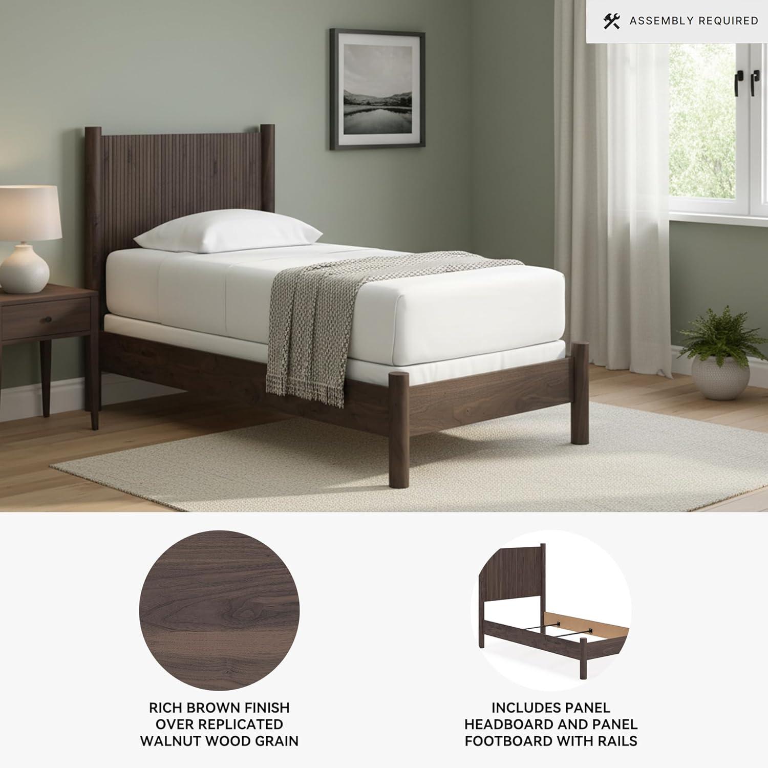 imageSignature Design by Ashley Cadmori Retro Panel Bed Foundation or Box Spring Needed King Dark BrownDark Brown