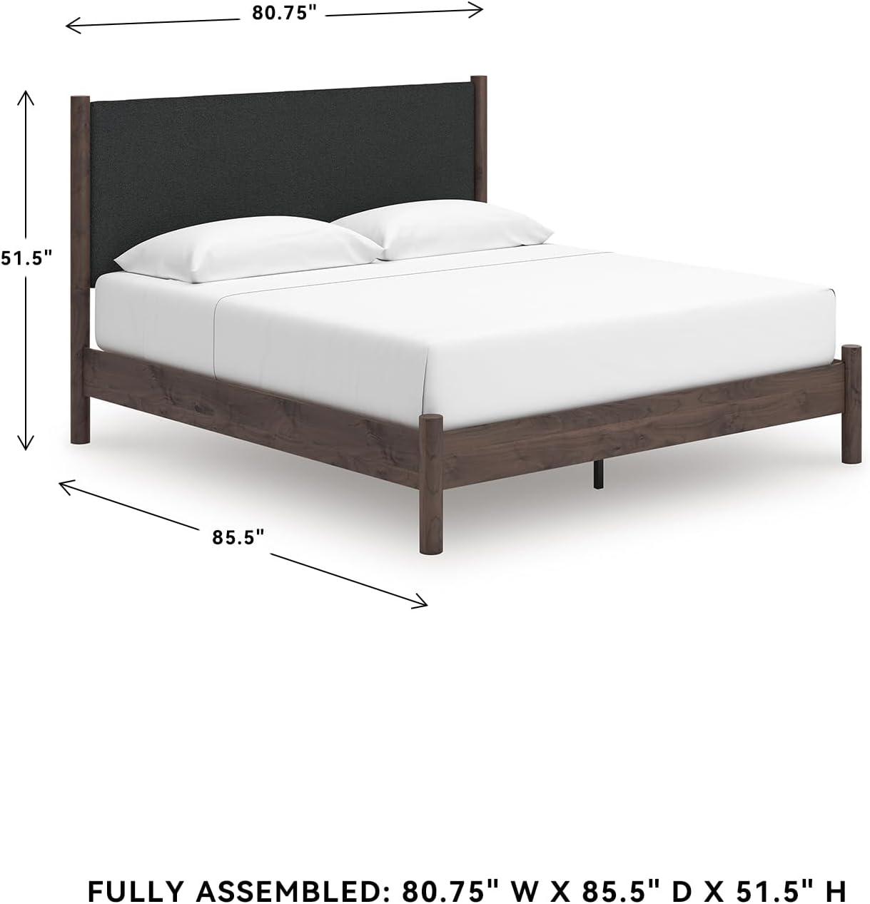 imageSignature Design by Ashley Cadmori Retro Panel Bed Foundation or Box Spring Needed King Dark BrownDark Brown