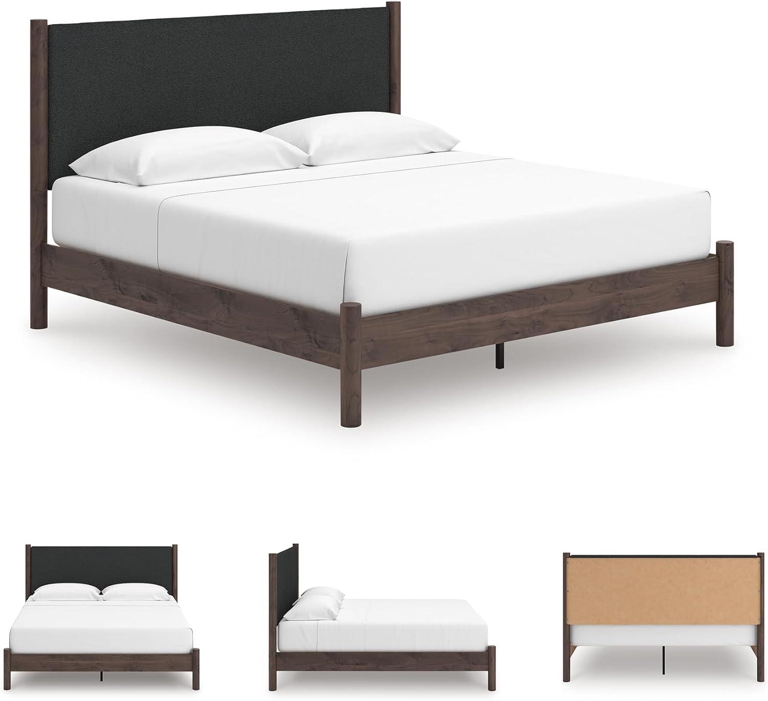 imageSignature Design by Ashley Cadmori Retro Panel Bed Foundation or Box Spring Needed King Dark BrownDark Brown