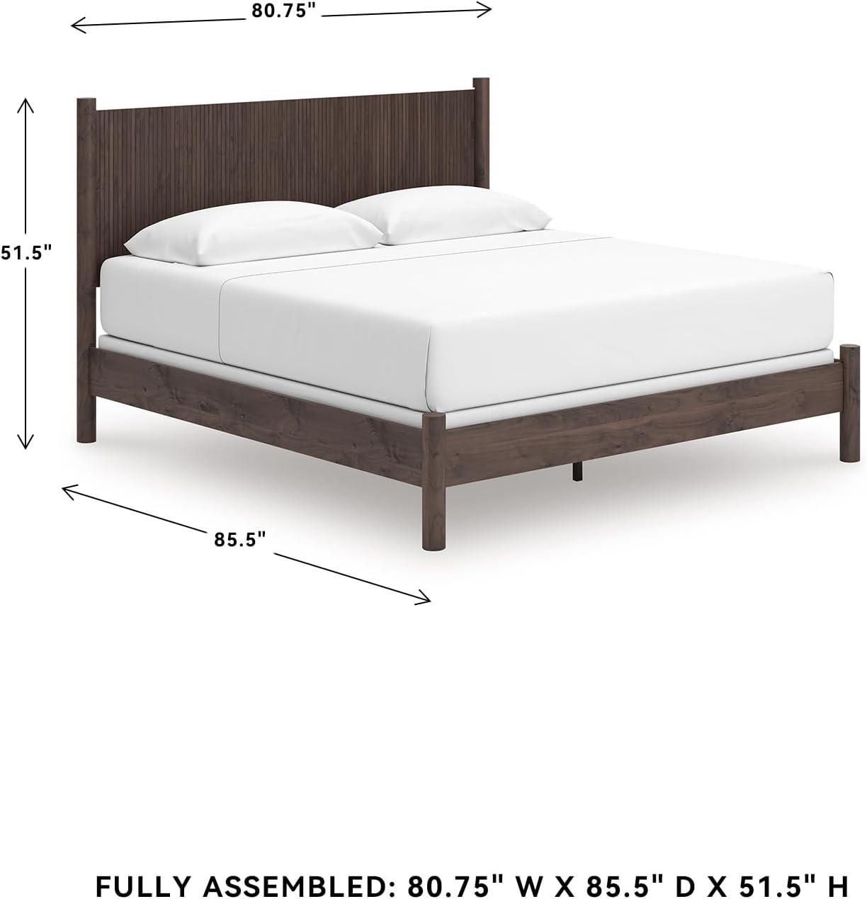 imageSignature Design by Ashley Cadmori Retro Panel Bed Foundation or Box Spring Needed King Dark BrownDark Brown