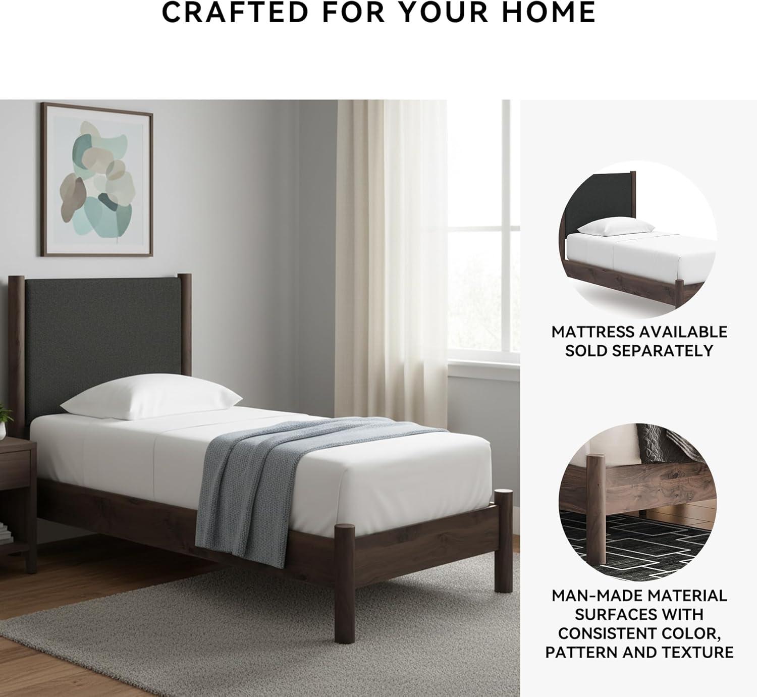 imageSignature Design by Ashley Cadmori Retro Panel Bed Foundation or Box Spring Needed King Dark BrownDark Brown