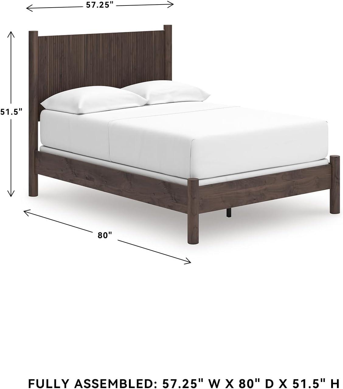 imageSignature Design by Ashley Cadmori Retro Panel Bed Foundation or Box Spring Needed King Dark BrownDark Brown