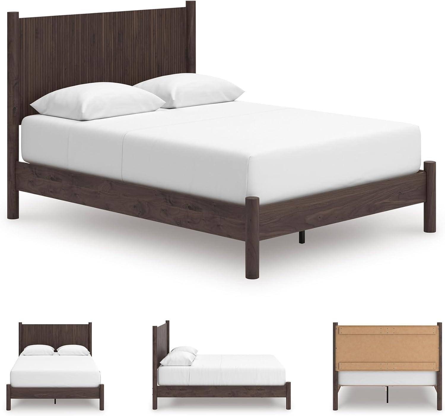 imageSignature Design by Ashley Cadmori Retro Panel Bed Foundation or Box Spring Needed King Dark BrownDark Brown
