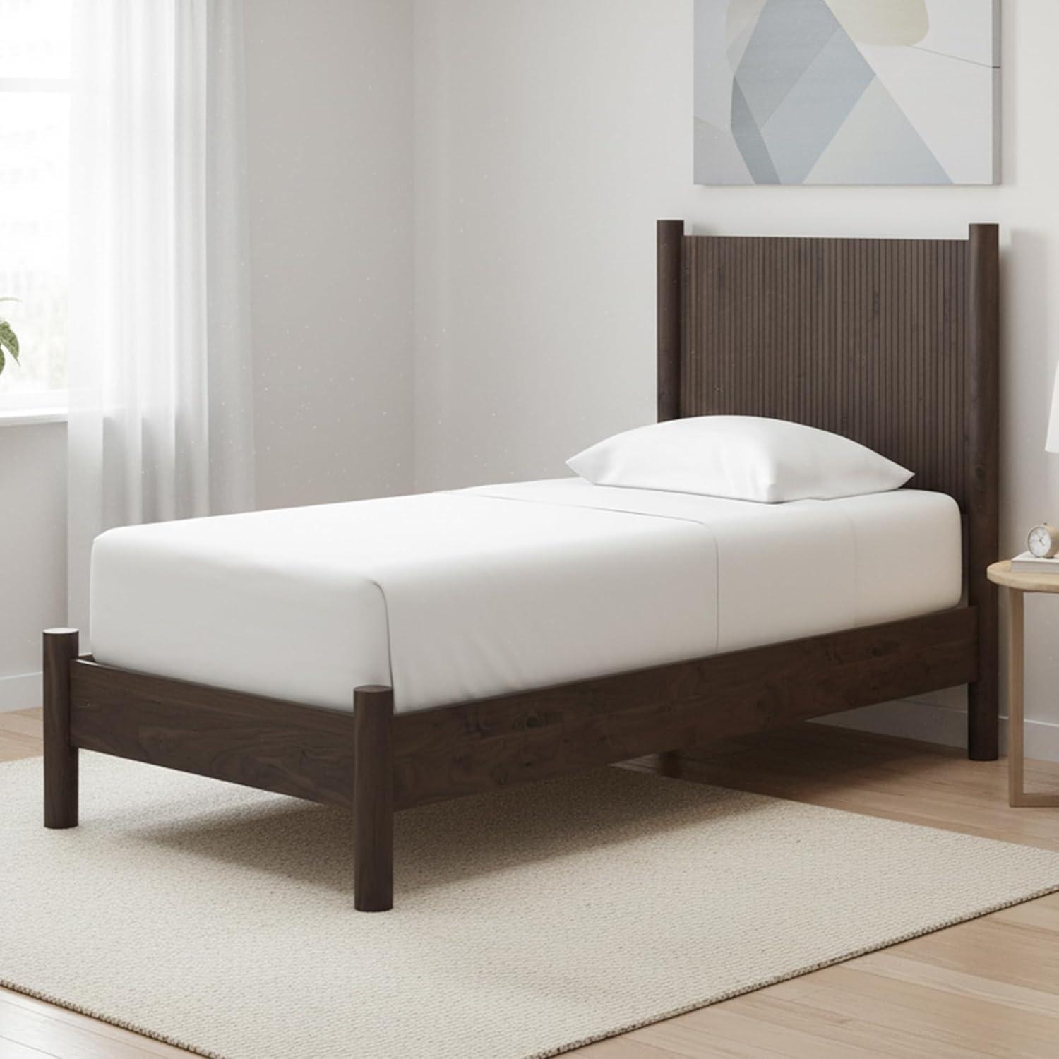 imageSignature Design by Ashley Cadmori Retro Panel Bed Foundation or Box Spring Needed King Dark BrownDark Brown