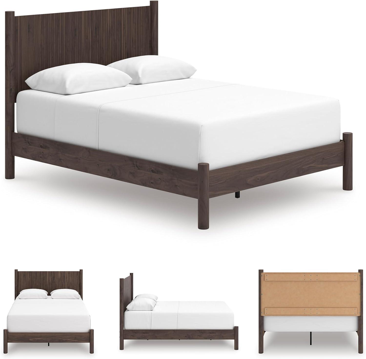 imageSignature Design by Ashley Cadmori Retro Panel Bed Foundation or Box Spring Needed King Dark BrownDark Brown