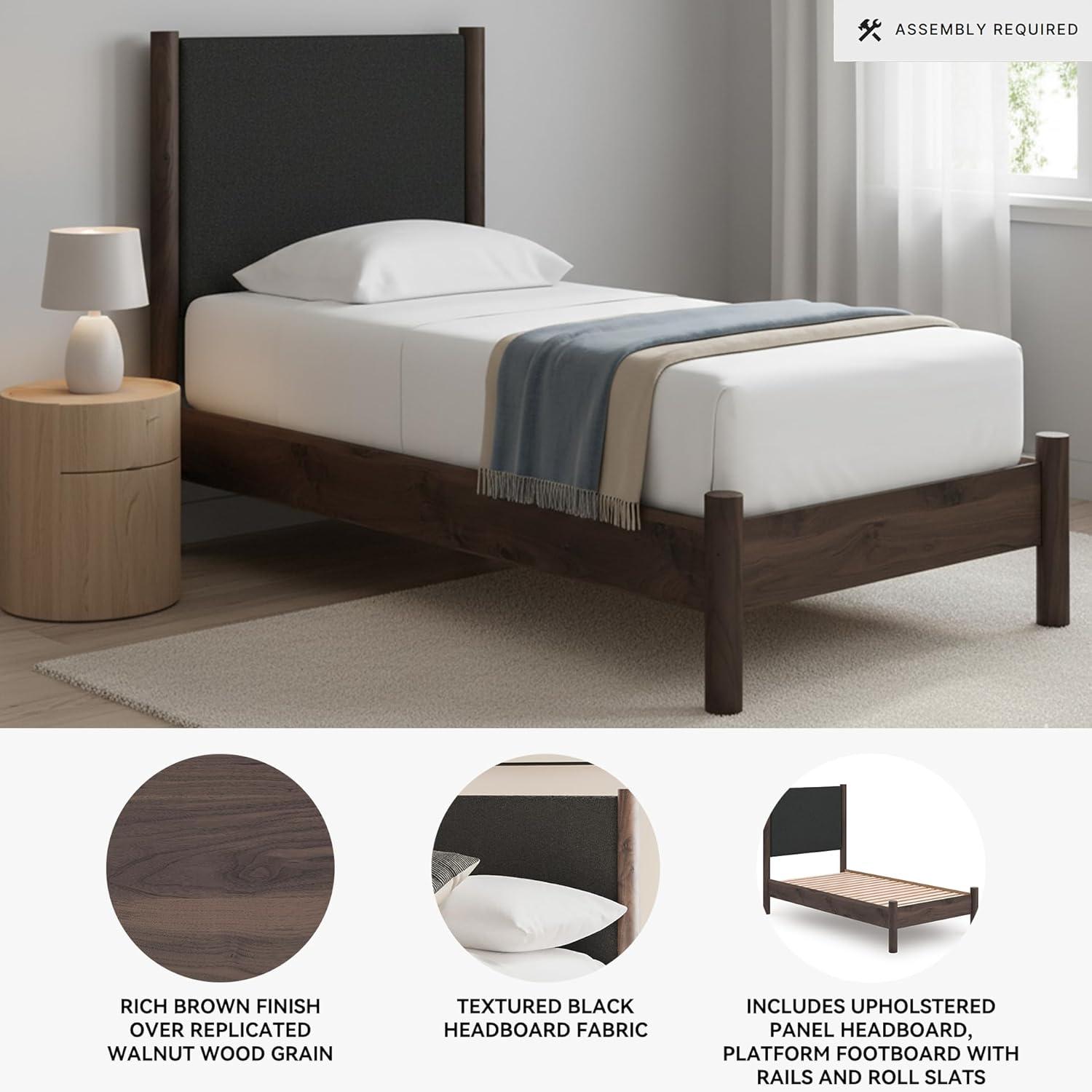 imageSignature Design by Ashley Cadmori Retro Panel Bed Foundation or Box Spring Needed King Dark BrownDark Brown