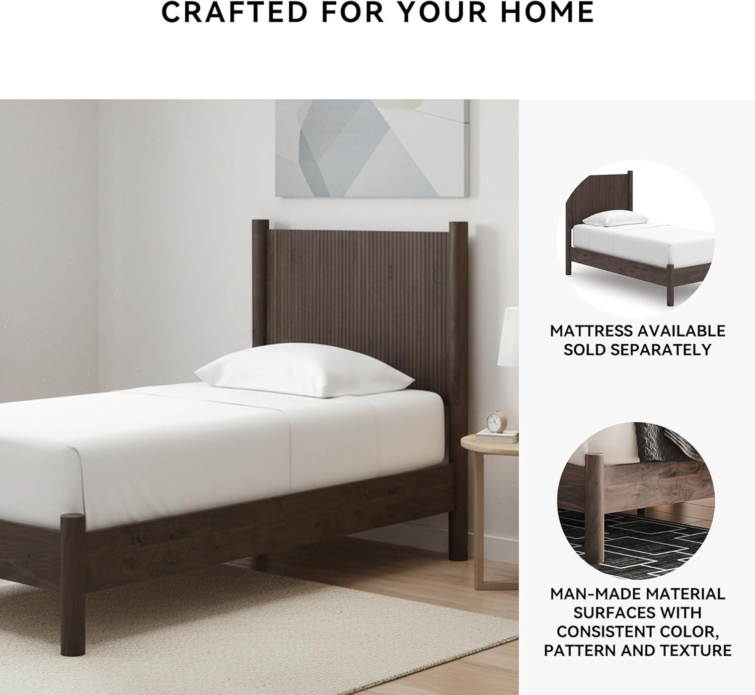 imageSignature Design by Ashley Cadmori Retro Panel Bed Foundation or Box Spring Needed King Dark BrownDark Brown