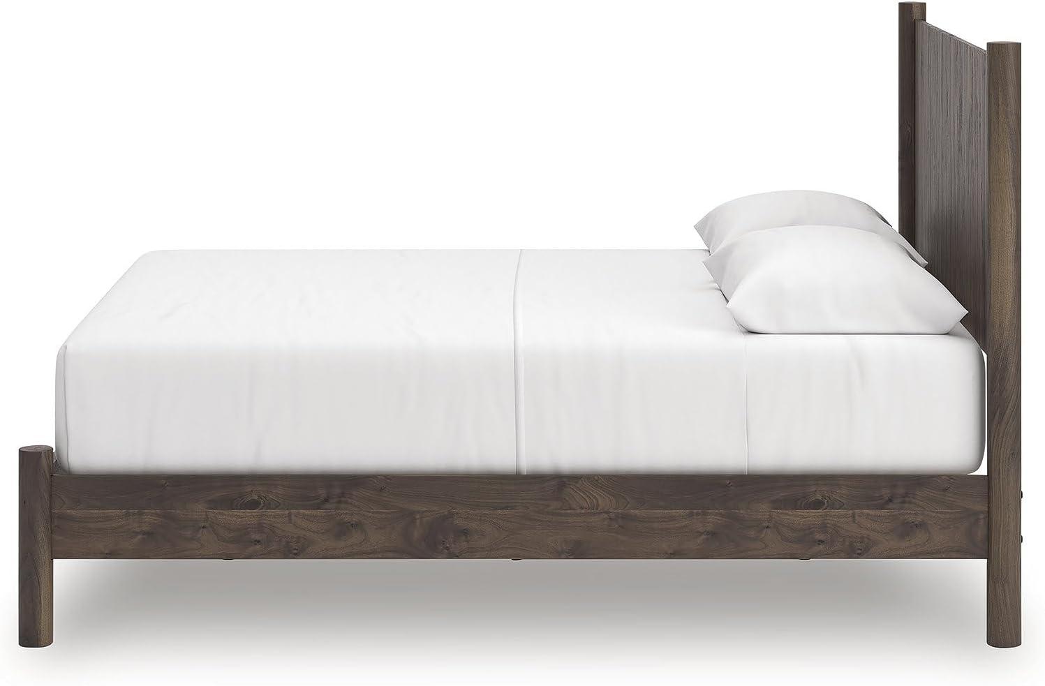 imageSignature Design by Ashley Cadmori Retro Panel Bed Foundation or Box Spring Needed King Dark BrownDark Brown