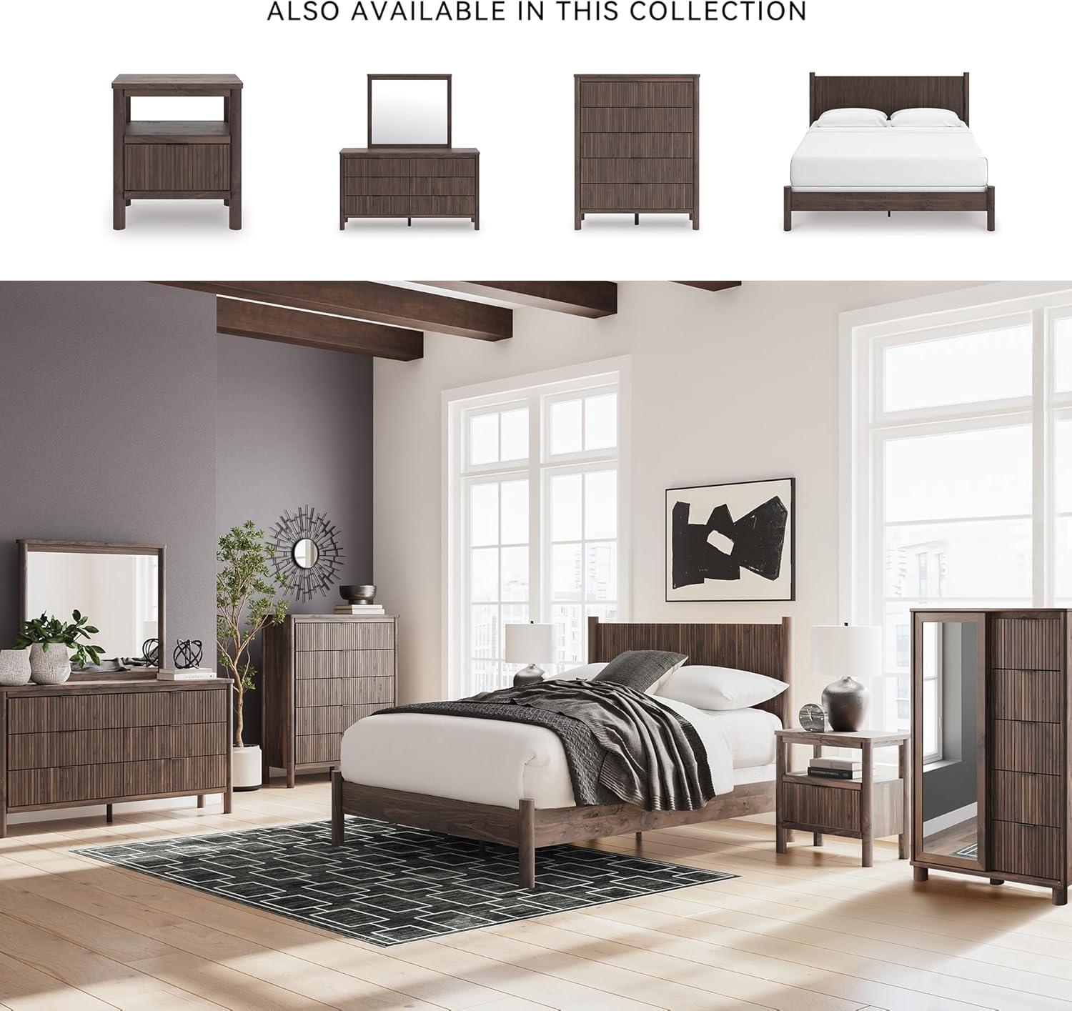 imageSignature Design by Ashley Cadmori Retro Panel Bed Foundation or Box Spring Needed King Dark BrownDark Brown