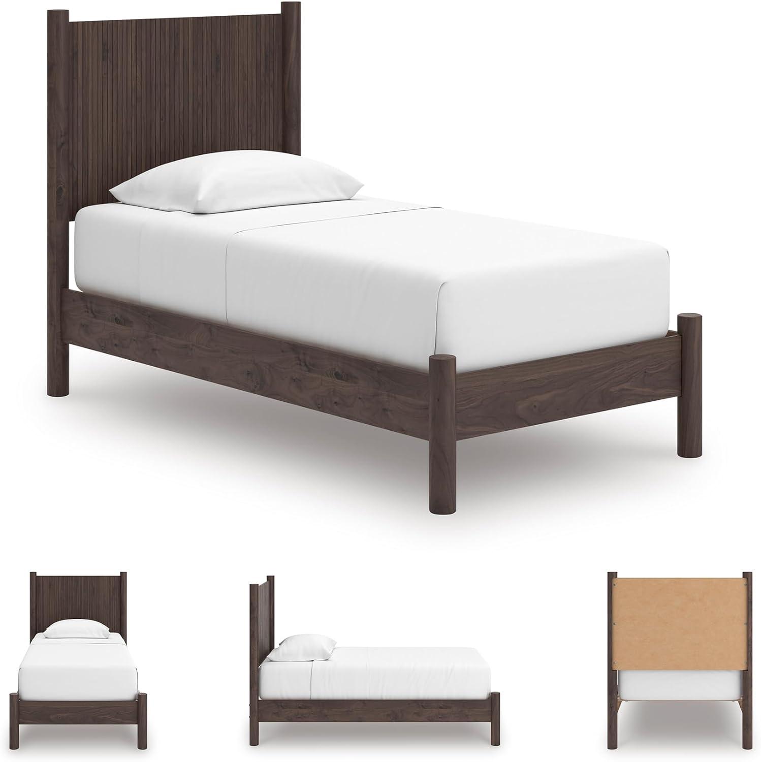 imageSignature Design by Ashley Cadmori Retro Panel Bed Foundation or Box Spring Needed King Dark BrownDark Brown
