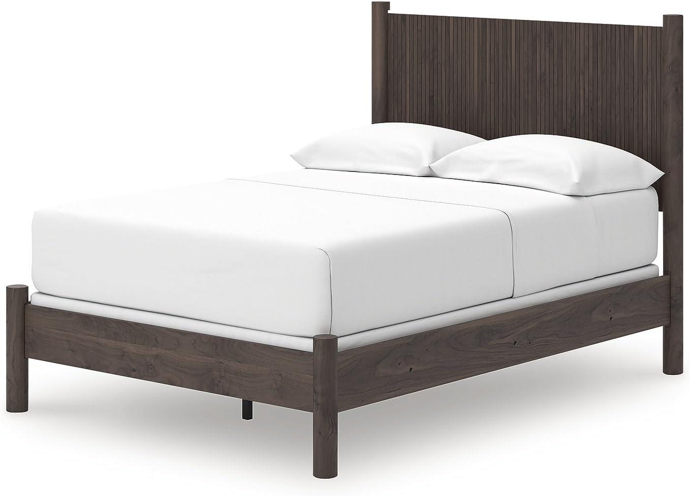 imageSignature Design by Ashley Cadmori Retro Panel Bed Foundation or Box Spring Needed King Dark BrownDark Brown
