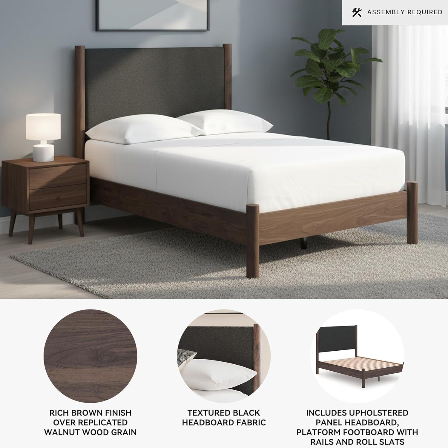 imageSignature Design by Ashley Cadmori Retro Panel Bed Foundation or Box Spring Needed King Dark BrownDark Brown