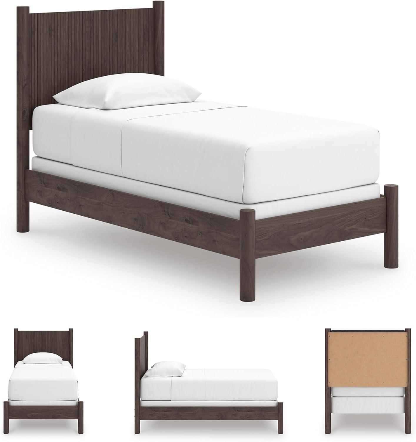 imageSignature Design by Ashley Cadmori Retro Panel Bed Foundation or Box Spring Needed King Dark BrownDark Brown