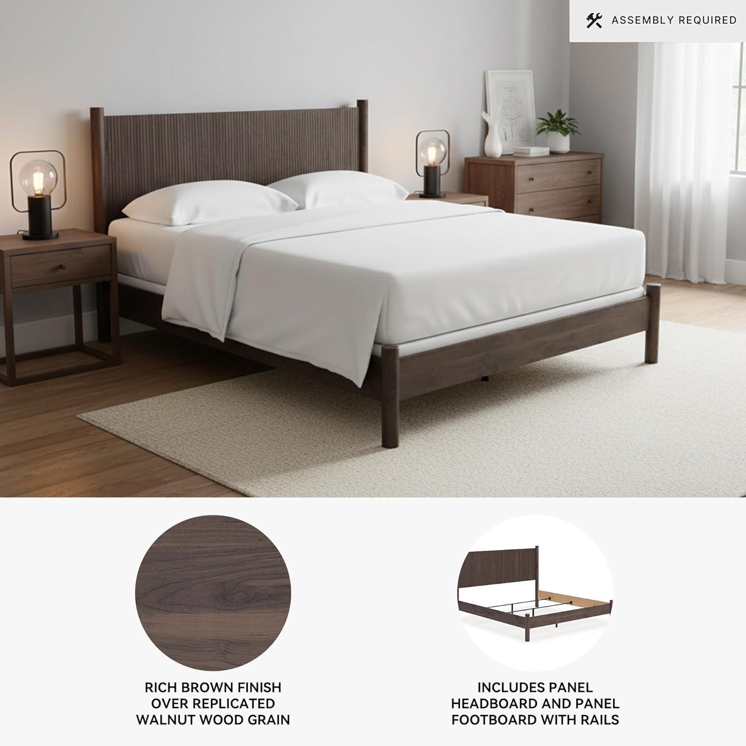 imageSignature Design by Ashley Cadmori Retro Panel Bed Foundation or Box Spring Needed King Dark BrownDark Brown