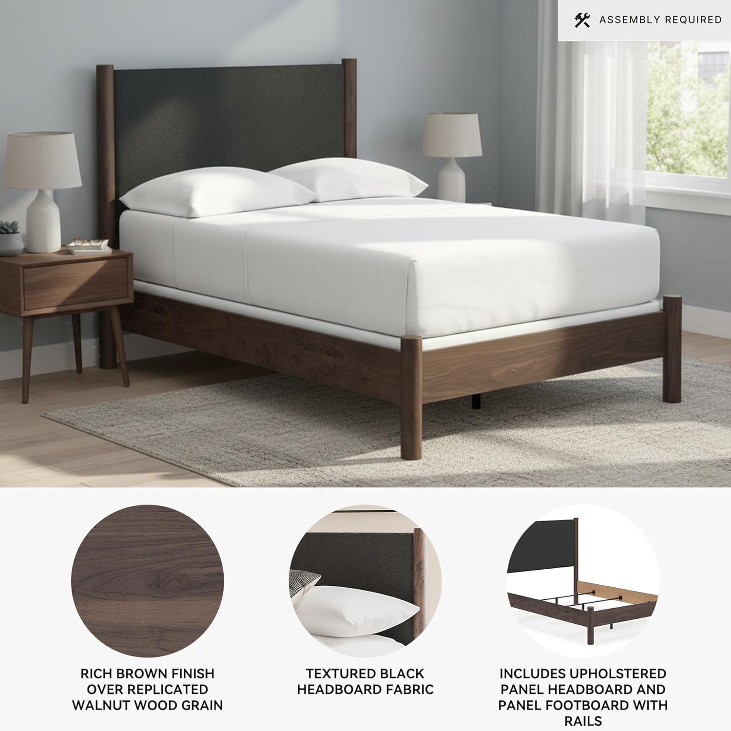 imageSignature Design by Ashley Cadmori Retro Panel Bed Foundation or Box Spring Needed King Dark BrownDark Brown