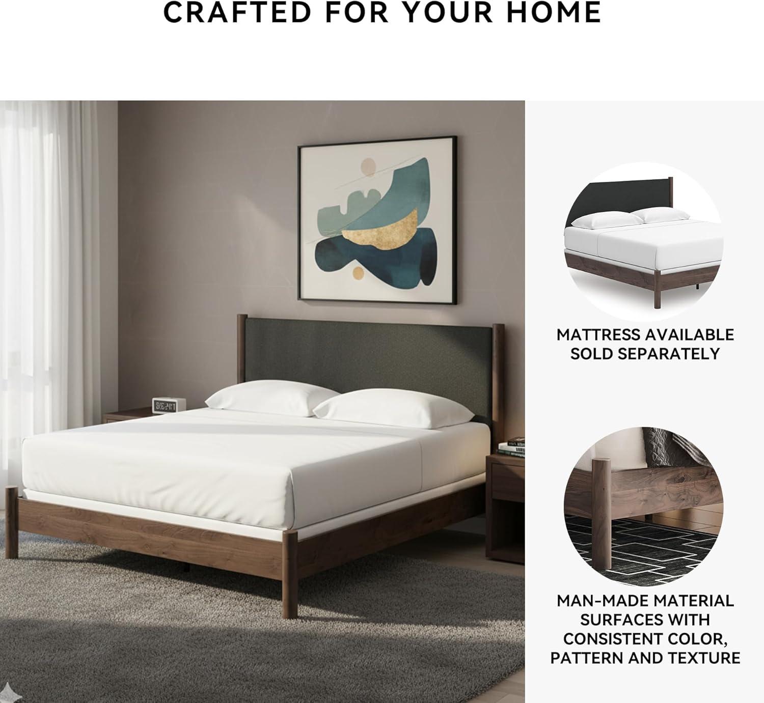 imageSignature Design by Ashley Cadmori Retro Panel Bed Foundation or Box Spring Needed King Dark BrownDark Brown