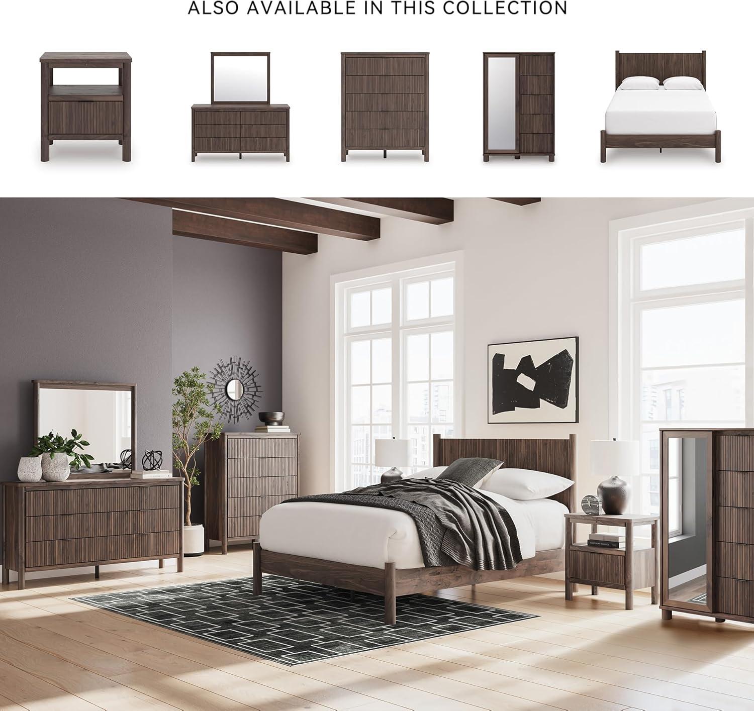 imageSignature Design by Ashley Cadmori Retro Panel Bed Foundation or Box Spring Needed King Dark BrownDark Brown