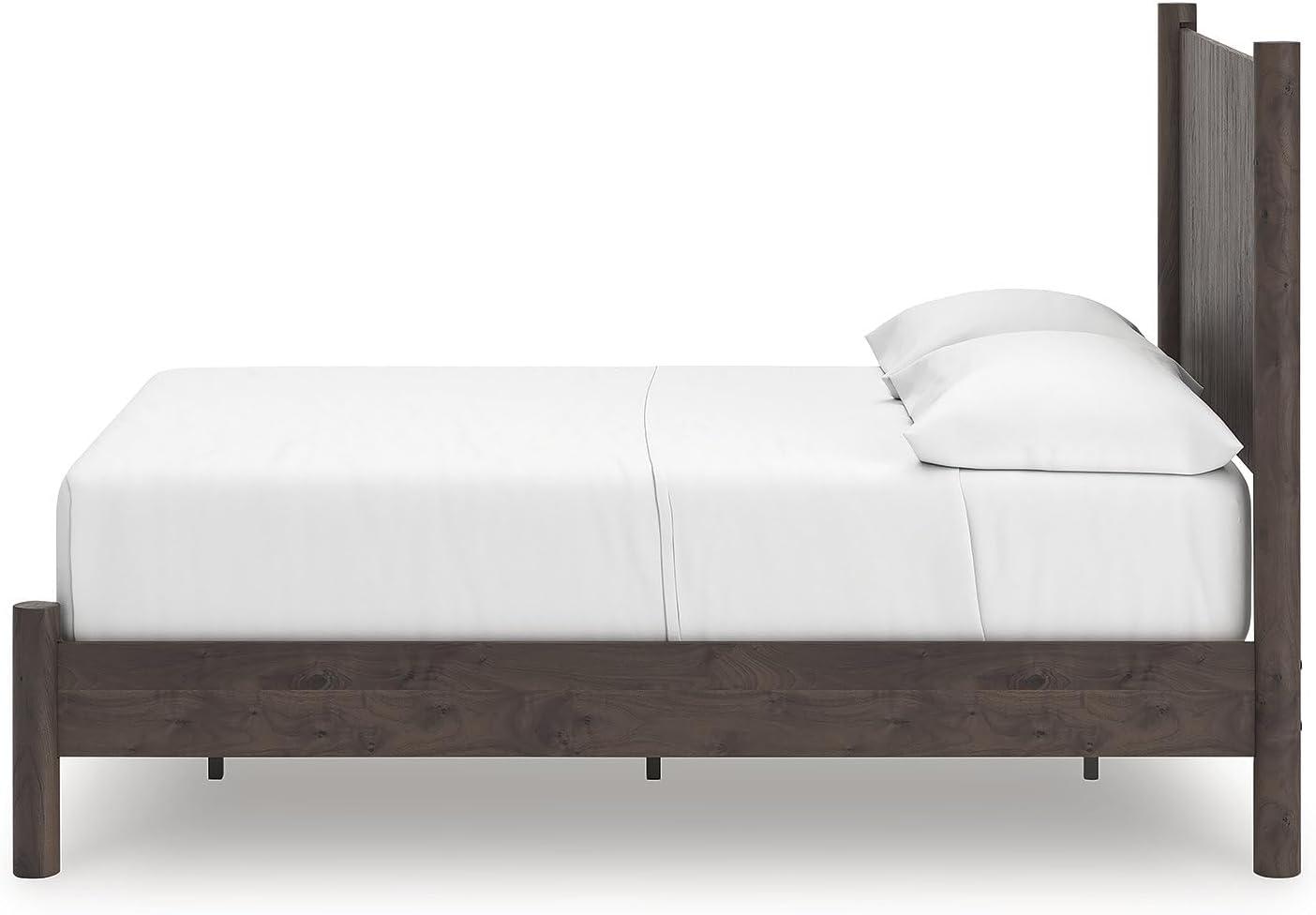 imageSignature Design by Ashley Cadmori Retro Panel Bed Foundation or Box Spring Needed King Dark BrownDark Brown