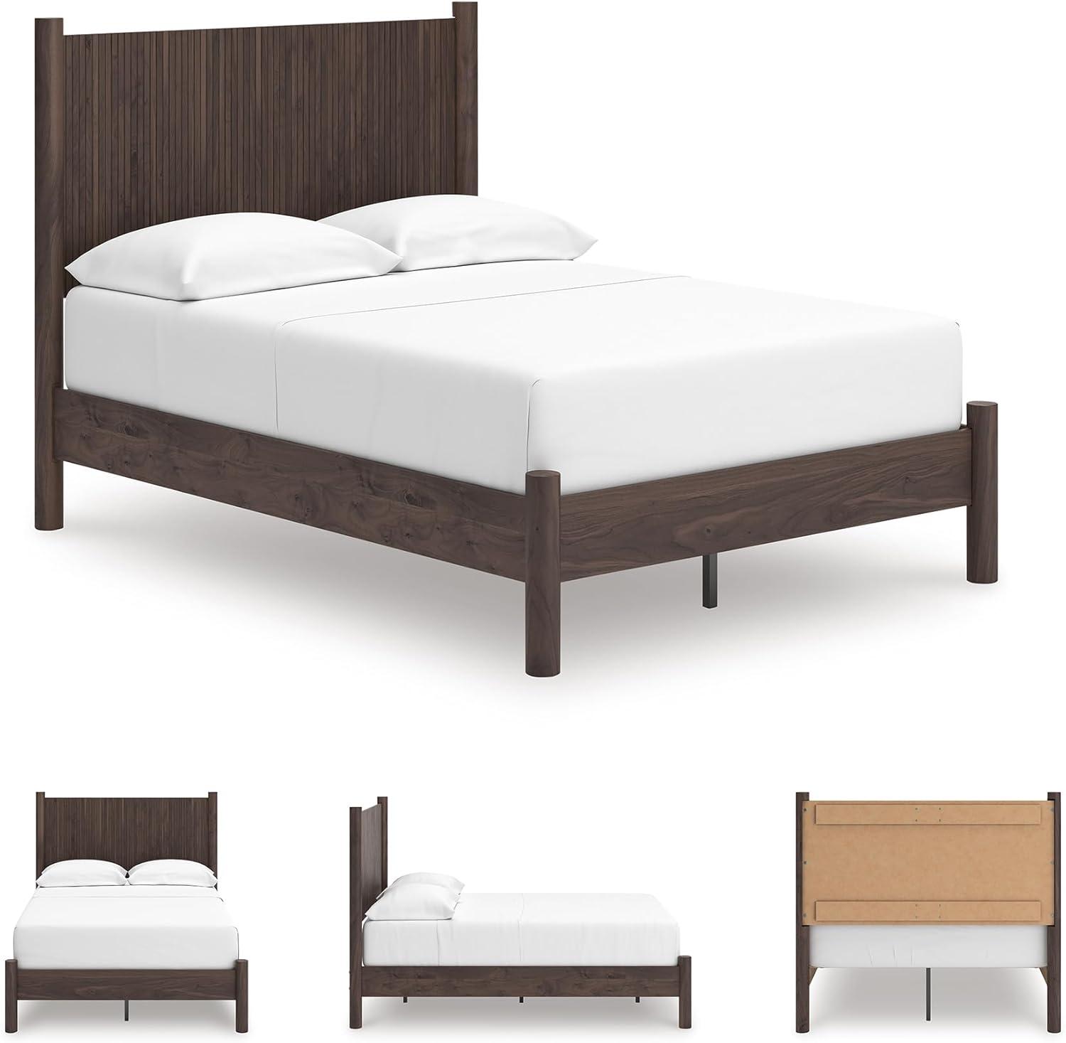 imageSignature Design by Ashley Cadmori Retro Panel Bed Foundation or Box Spring Needed King Dark BrownDark Brown