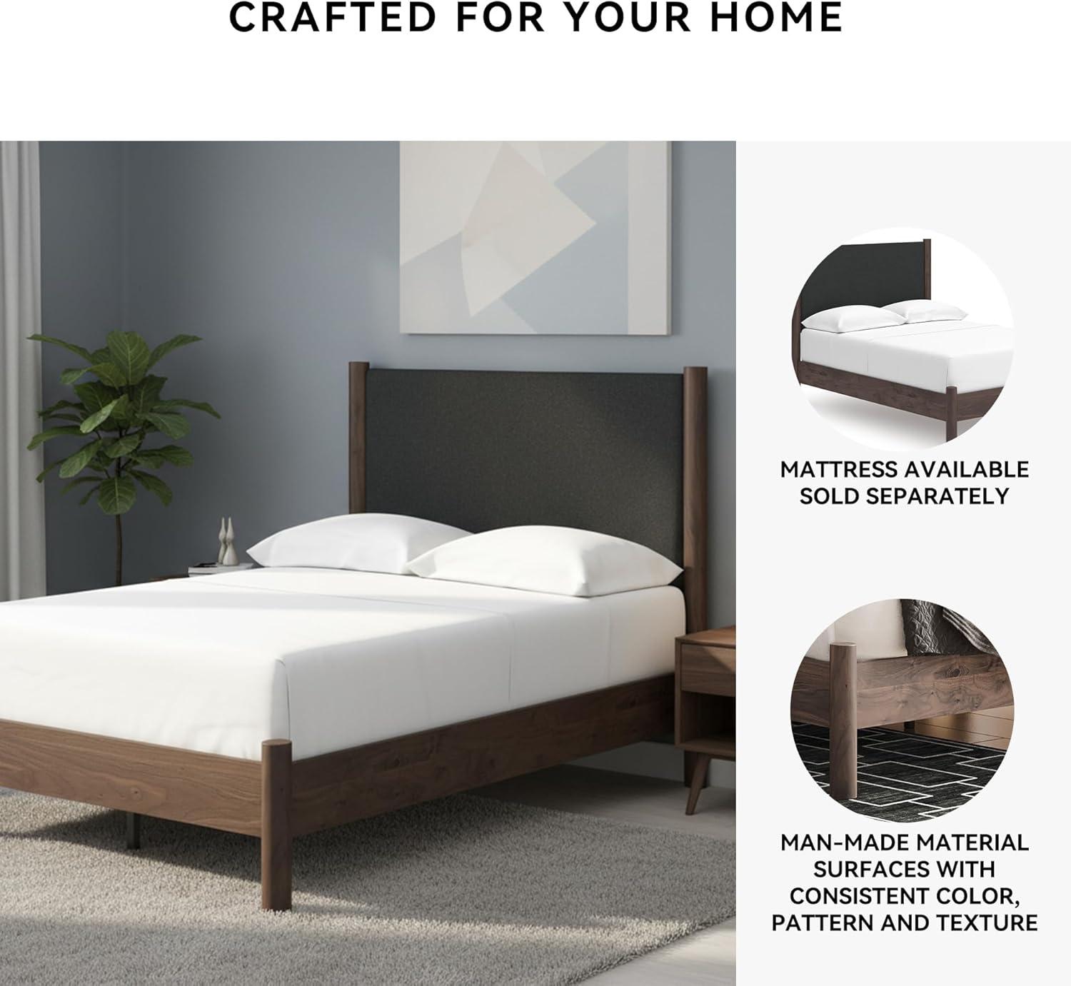 imageSignature Design by Ashley Cadmori Retro Panel Bed Foundation or Box Spring Needed King Dark BrownDark Brown