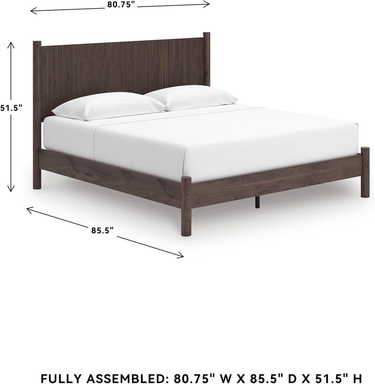 imageSignature Design by Ashley Cadmori Retro Panel Bed Foundation or Box Spring Needed King Dark BrownDark Brown