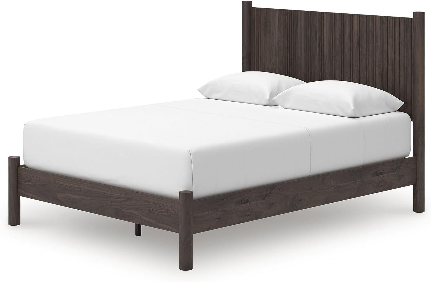 imageSignature Design by Ashley Cadmori Retro Panel Bed Foundation or Box Spring Needed King Dark BrownDark Brown