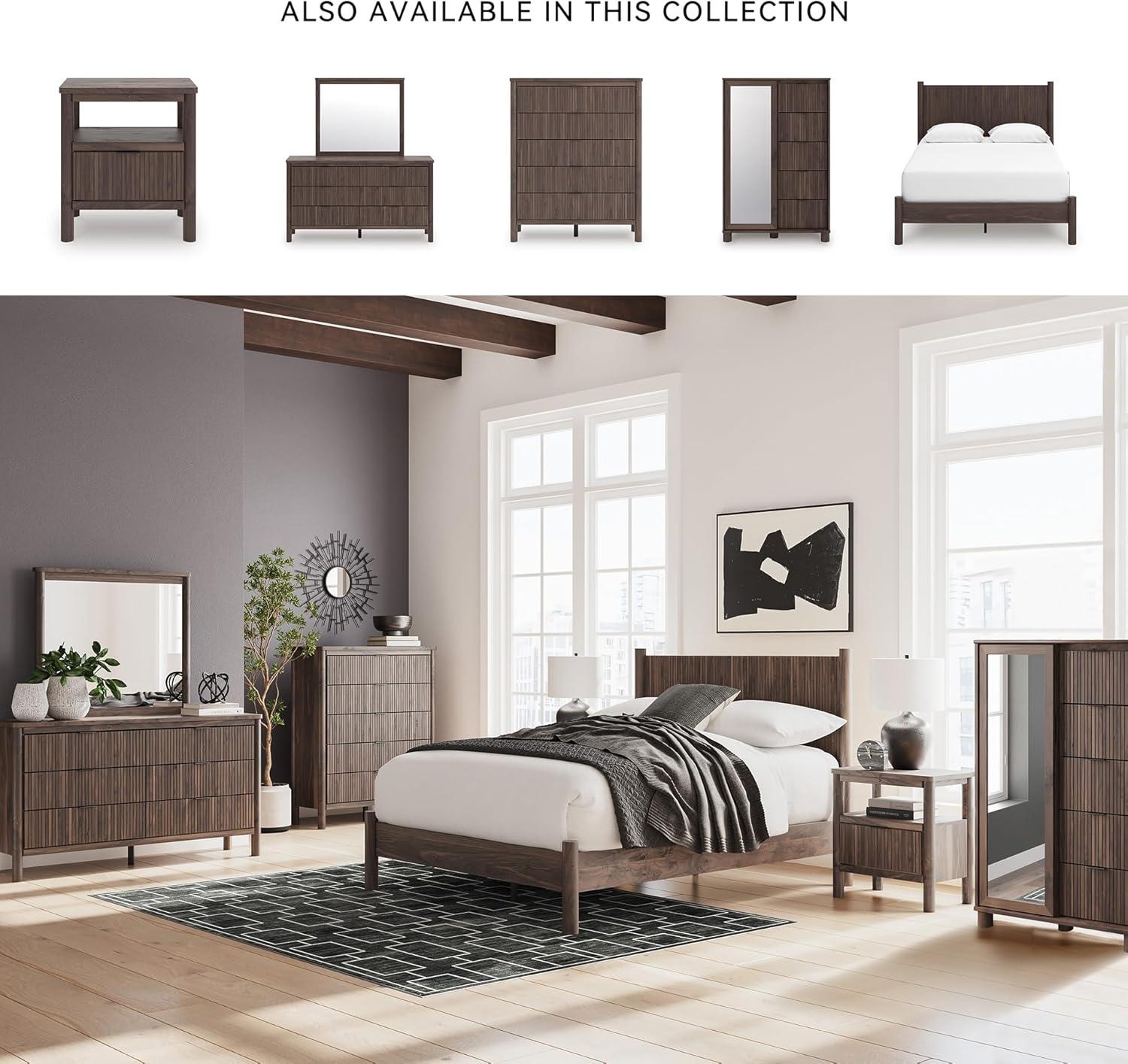 imageSignature Design by Ashley Cadmori Retro Panel Bed Foundation or Box Spring Needed King Dark BrownDark Brown