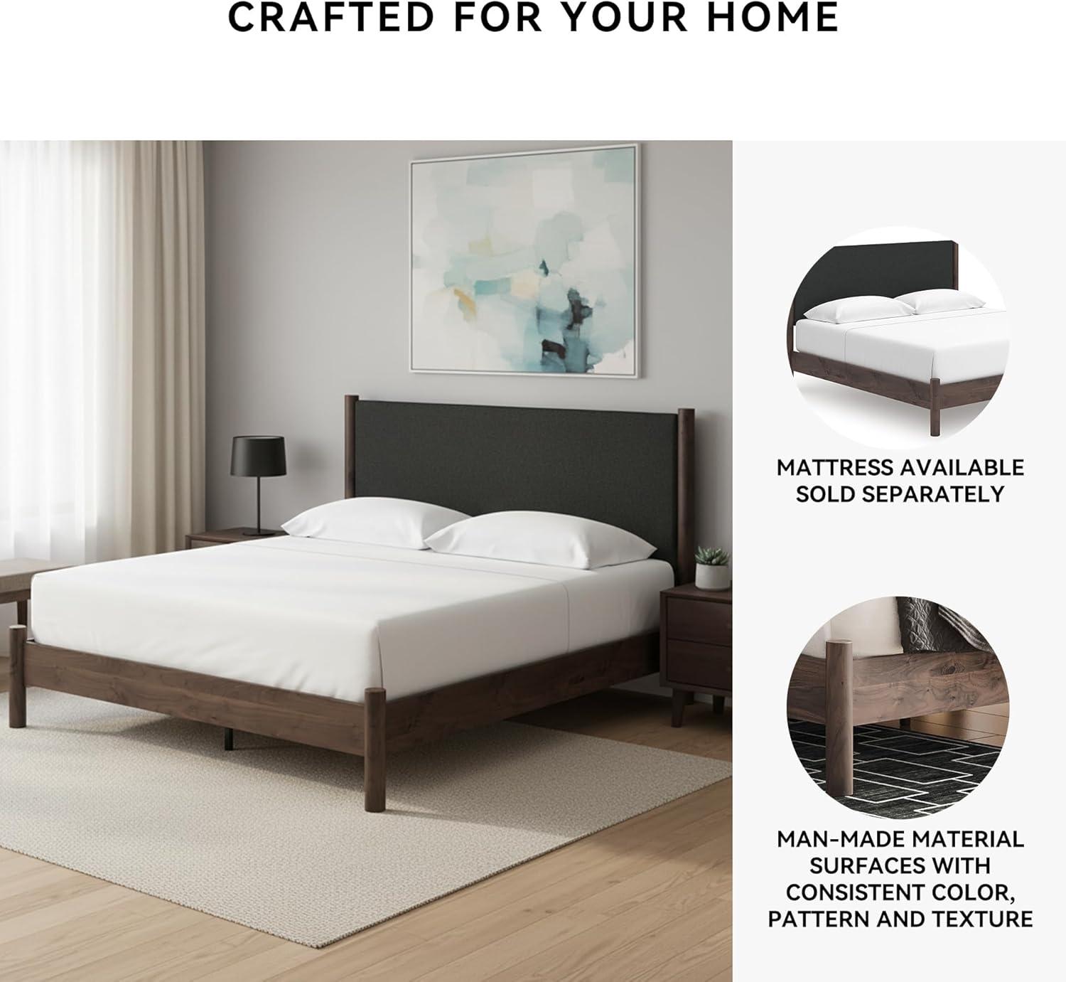 imageSignature Design by Ashley Cadmori Retro Panel Bed Foundation or Box Spring Needed King Dark BrownDark Brown