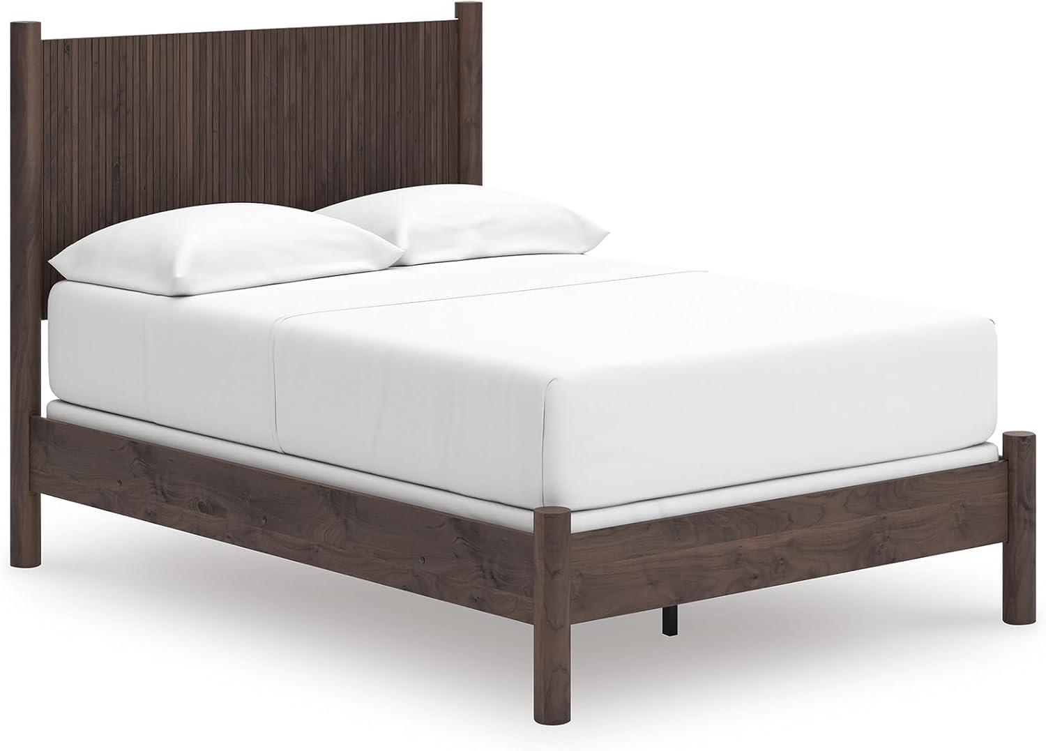 imageSignature Design by Ashley Cadmori Retro Panel Bed Foundation or Box Spring Needed King Dark BrownDark Brown