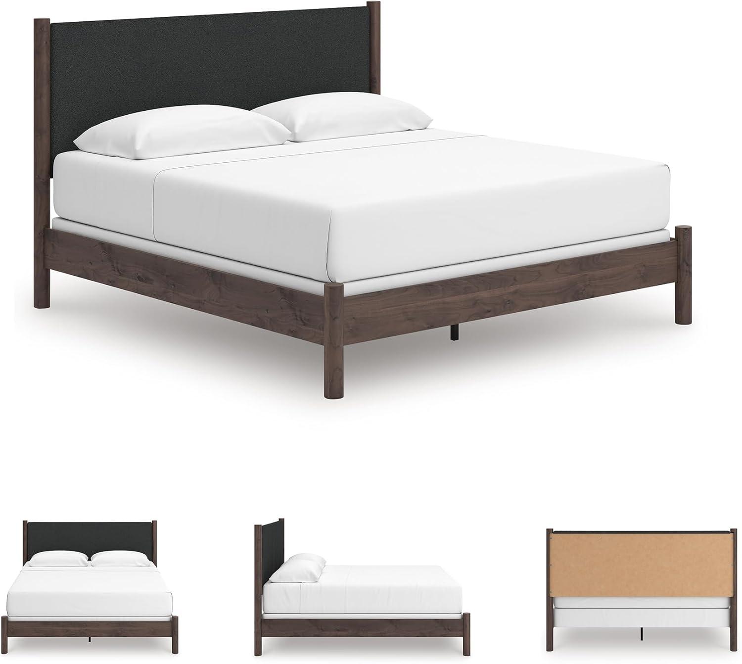 imageSignature Design by Ashley Cadmori Retro Panel Bed Foundation or Box Spring Needed King Dark BrownDark Brown